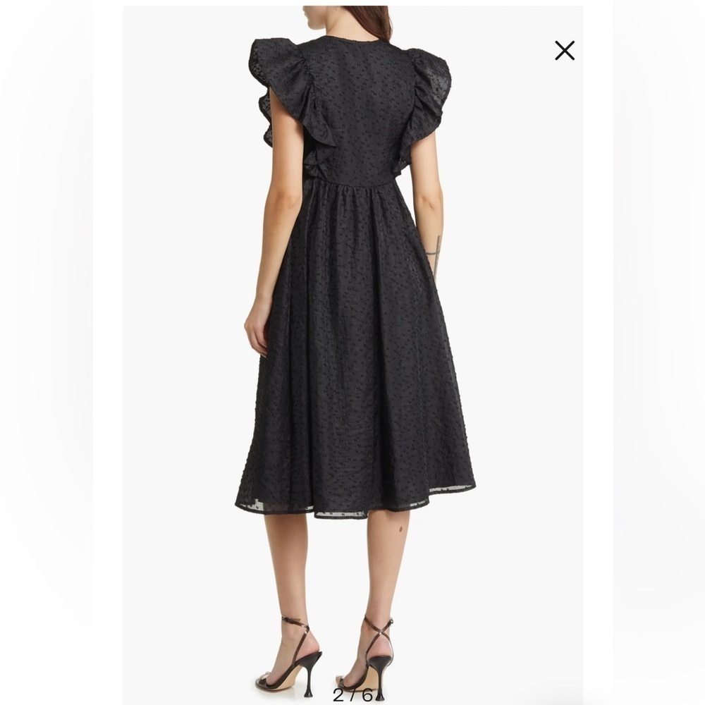 Chelsea 28 Ruffle Cap Sleeve Organza Midi Dress XXS - Picture 3 of 14